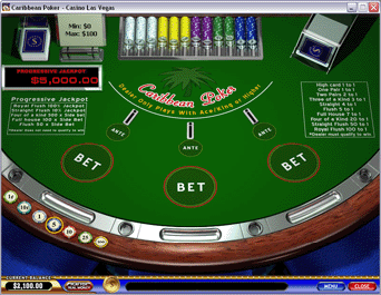 Caribbean Poker Slot Screenshot