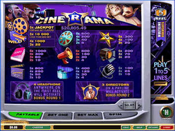 Cinerama Slot Screenshot